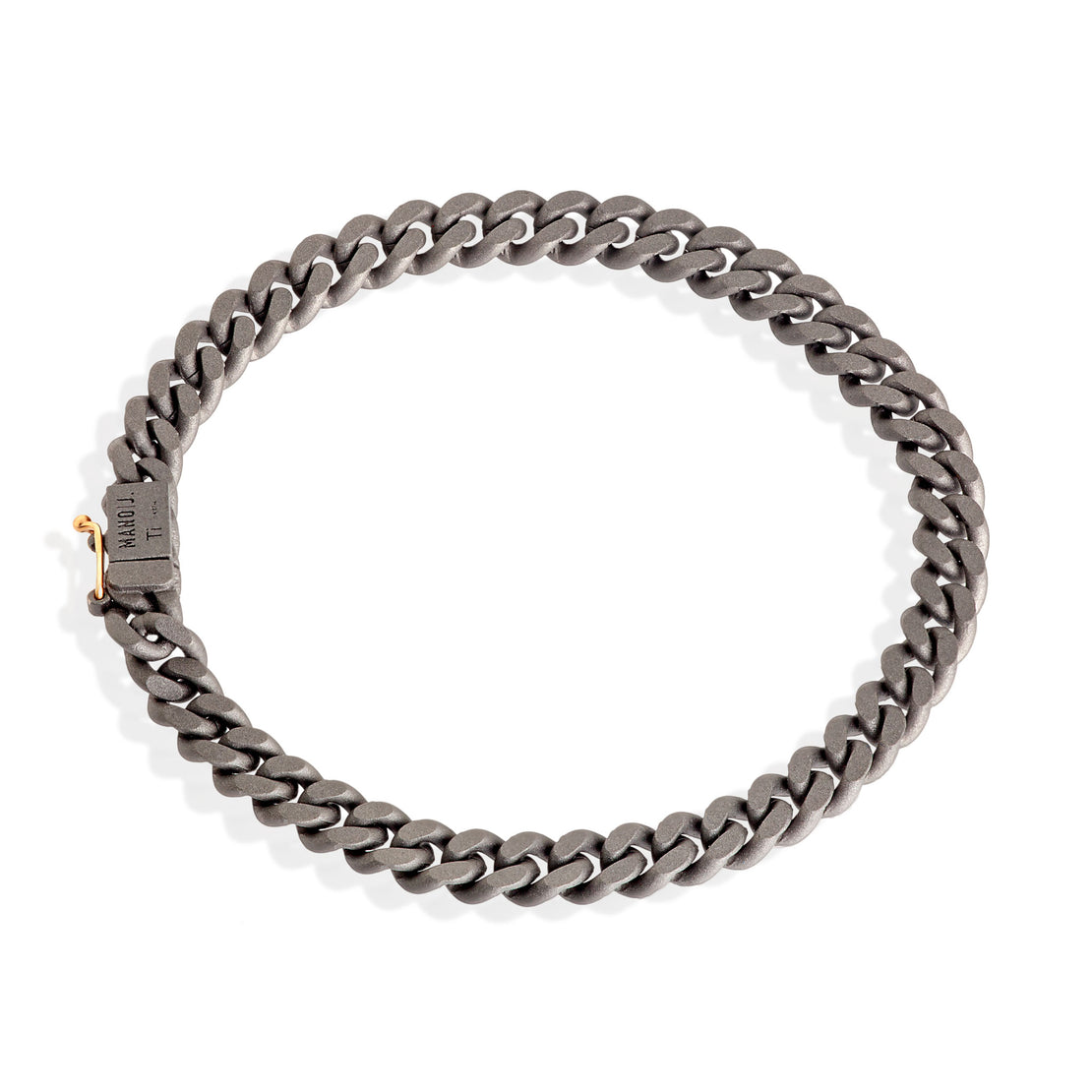 BRACELET HOMME EN TITANE, OR ROUGE 18KT ET DIAMANT NOIR