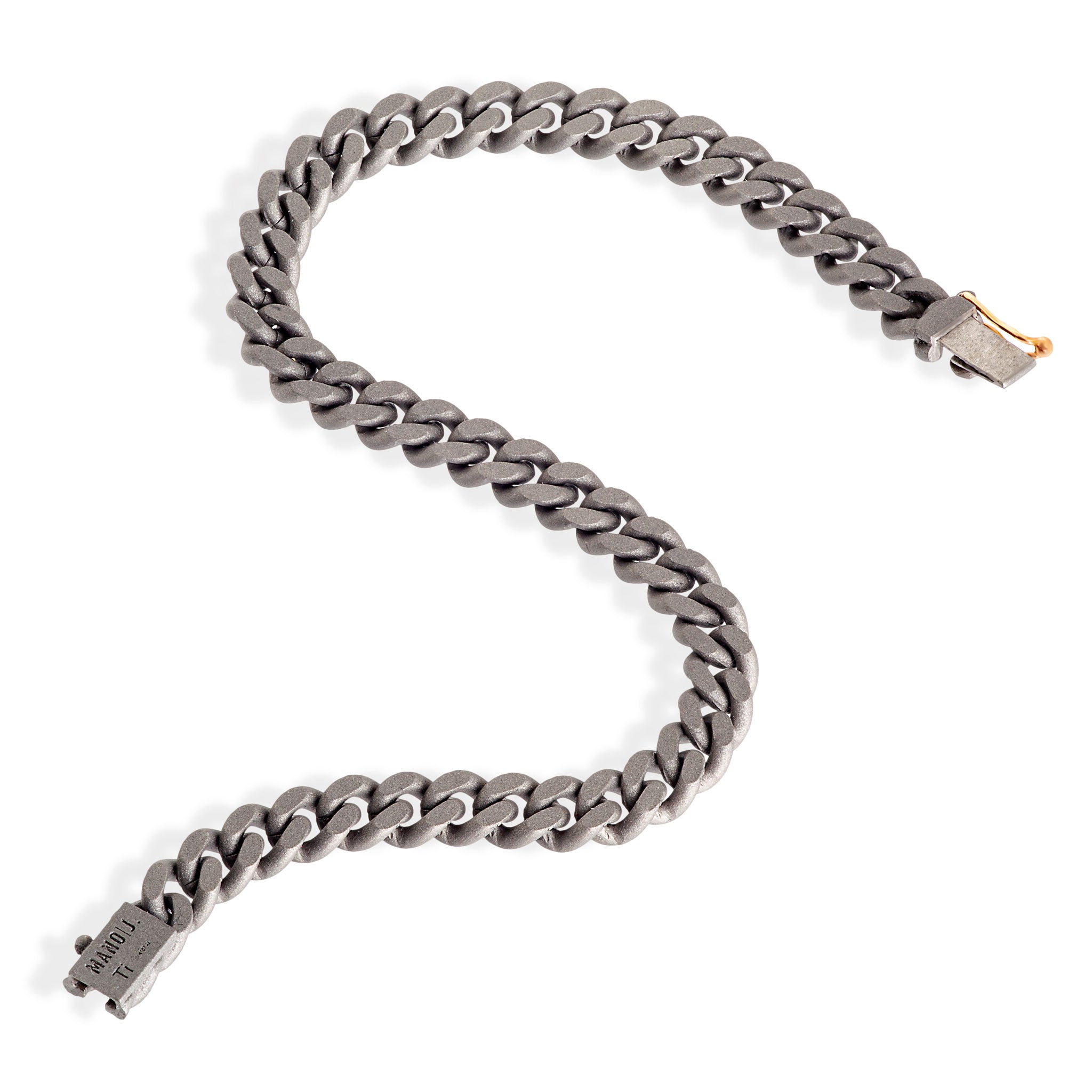 BRACELET HOMME EN TITANE, OR ROUGE 18KT ET DIAMANT NOIR