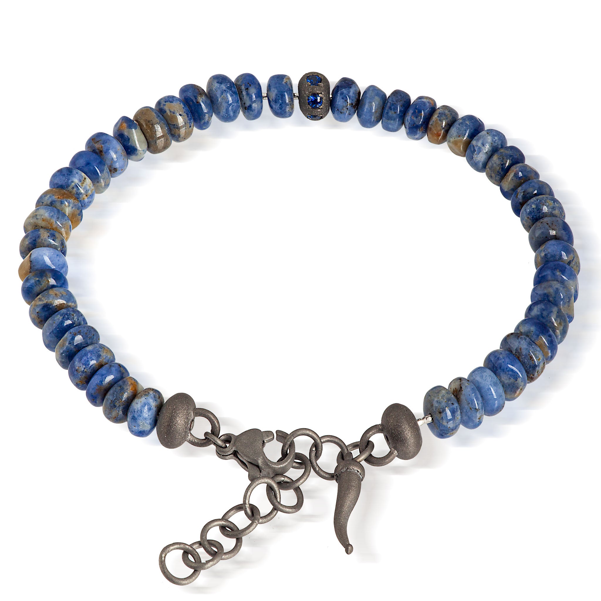 Bracelet UOMO SFERE IN Titanium, SODALITE and ZAFFIRI BLU by 3 PUNTI