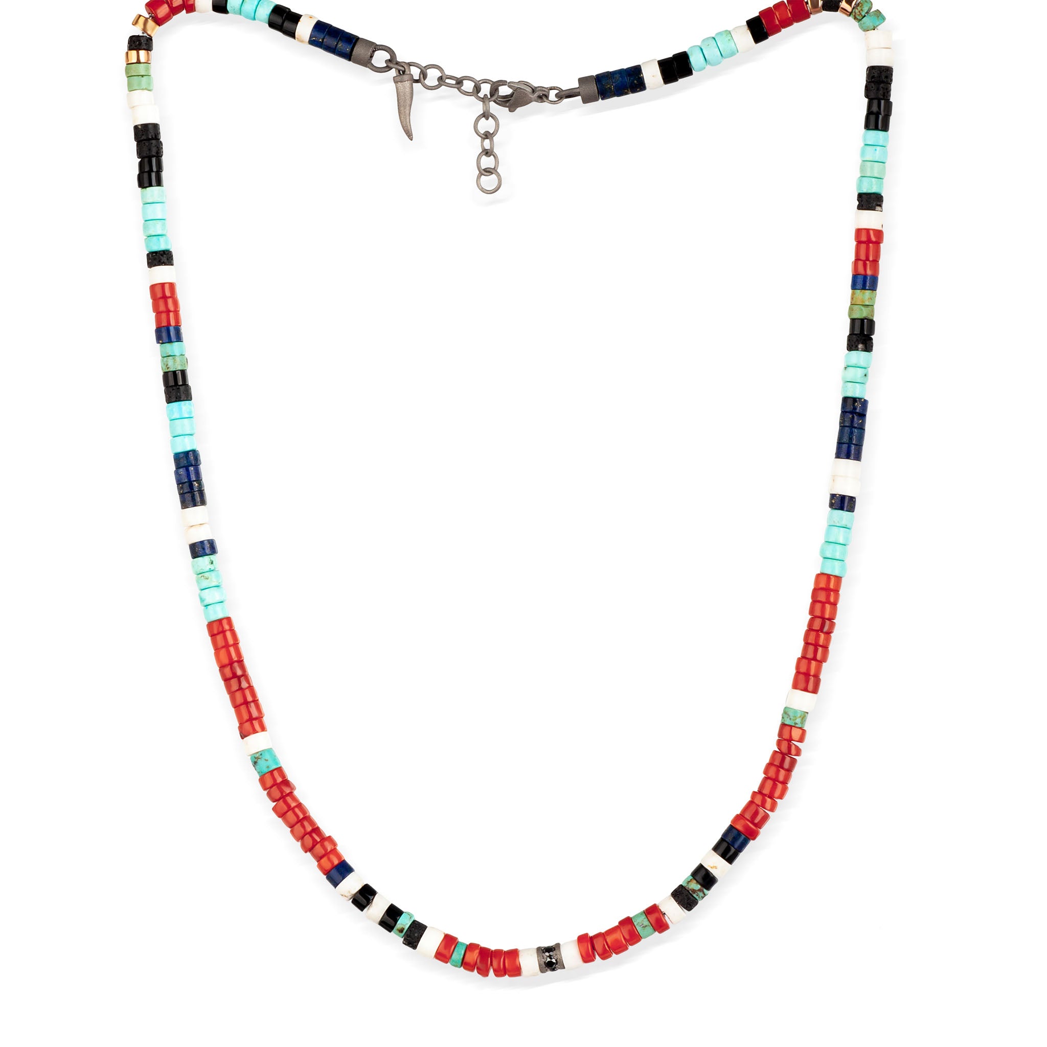 Necklace UOMO DISCHETTI IN Titanium, Gemstones and Diamonds BLACK by 3 PUNTI