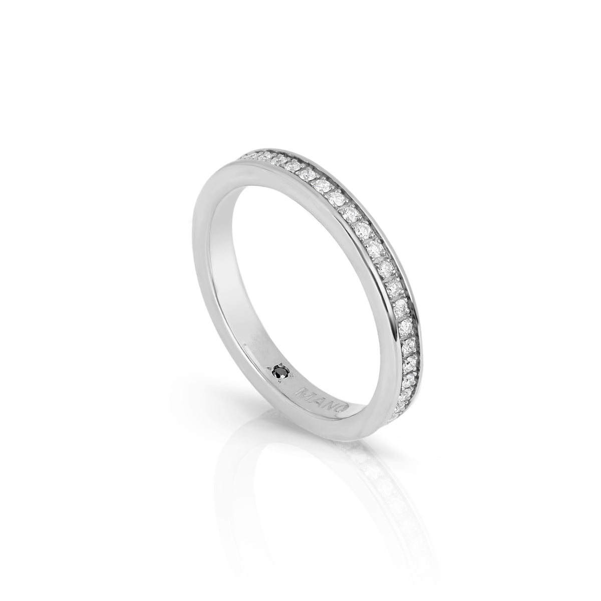 VERETTA GIRODITO ORO BIANCO  9 KT RODIATO CON 43 DIAMANTI WHITE.