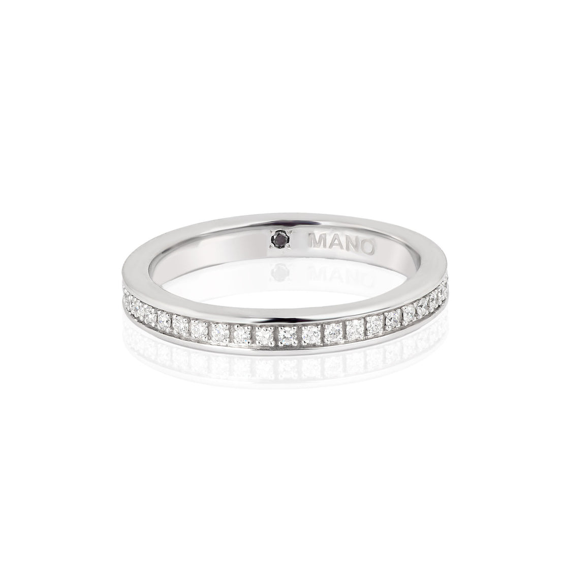 VERETTA GIRODITO ORO BIANCO  9 KT RODIATO CON 43 DIAMANTI WHITE.