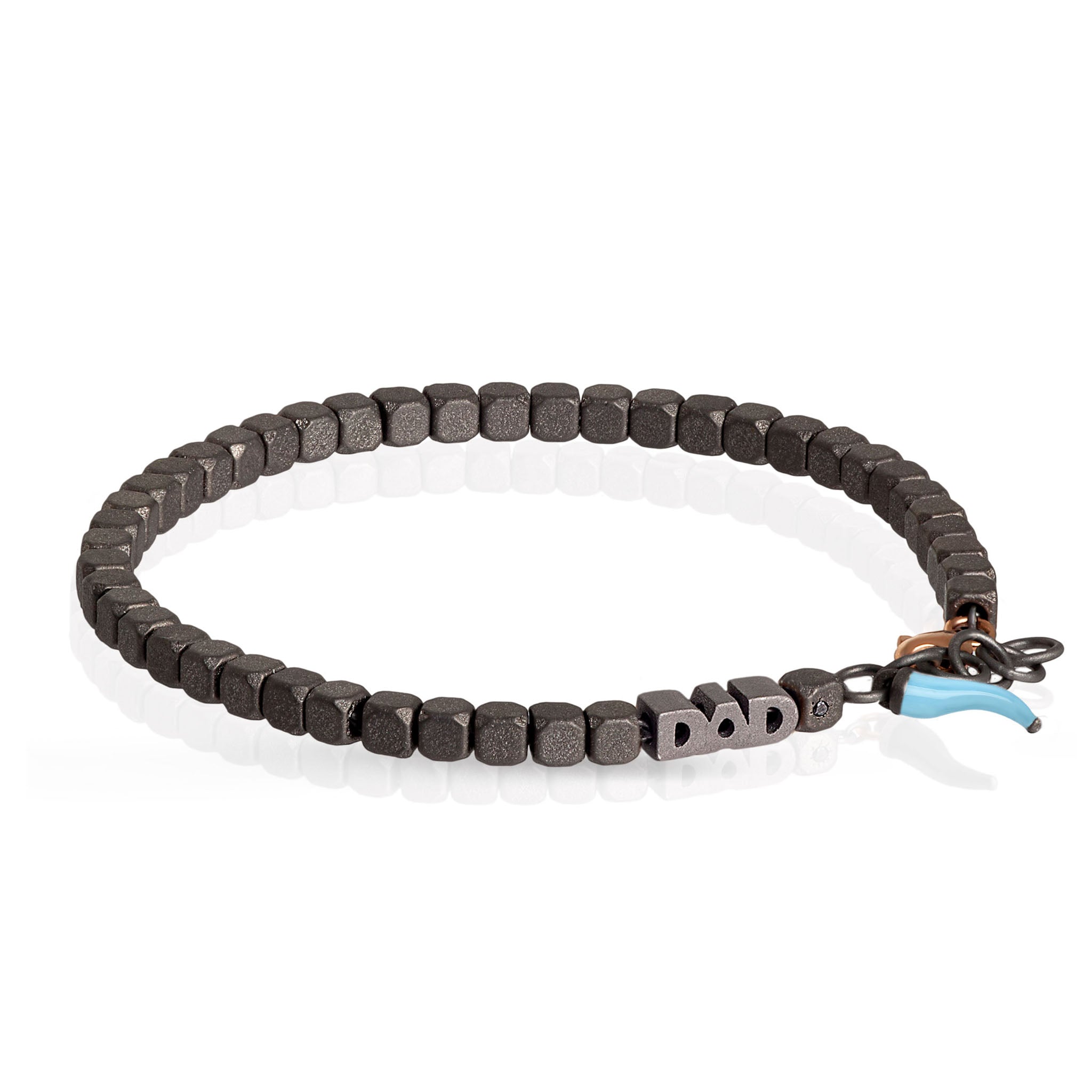 Bracelet DAD IN Titanium, Rose gold 9KT and CORNETTO AZZURRO