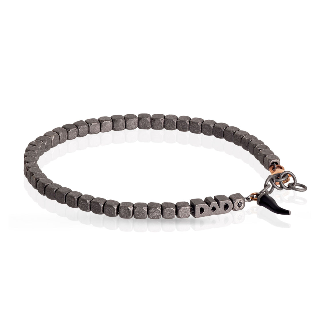 BRACELET PAPA EN TITANE, OR ROUGE 9KT