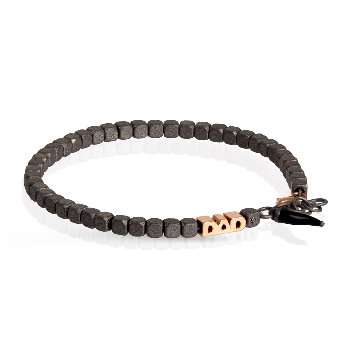 BRACCIALE DAD IN ORO ROSSO 9KT E CORNETTO NERO