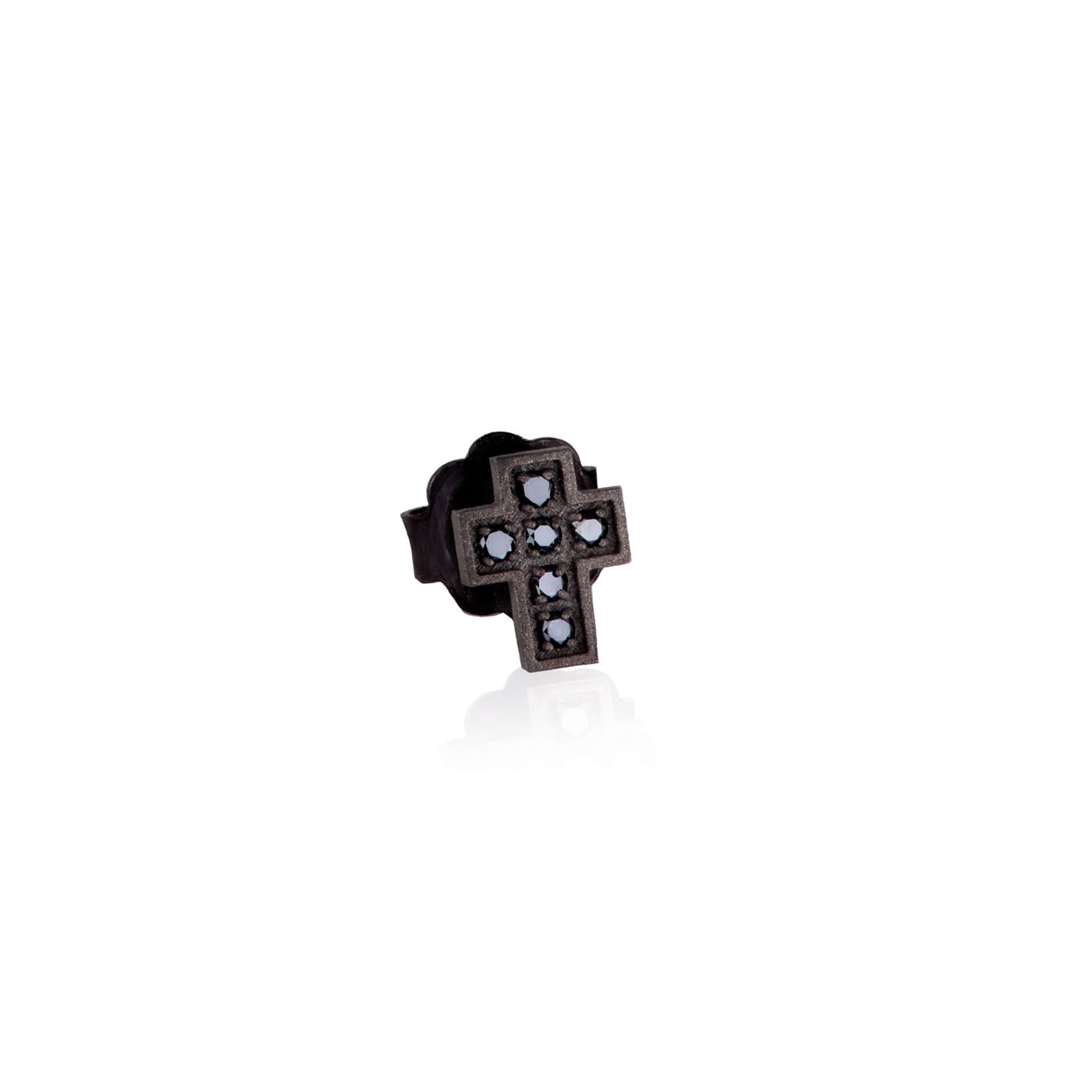 MONO Earring UOMO CROCI IN Titanium and Diamonds BLACK.