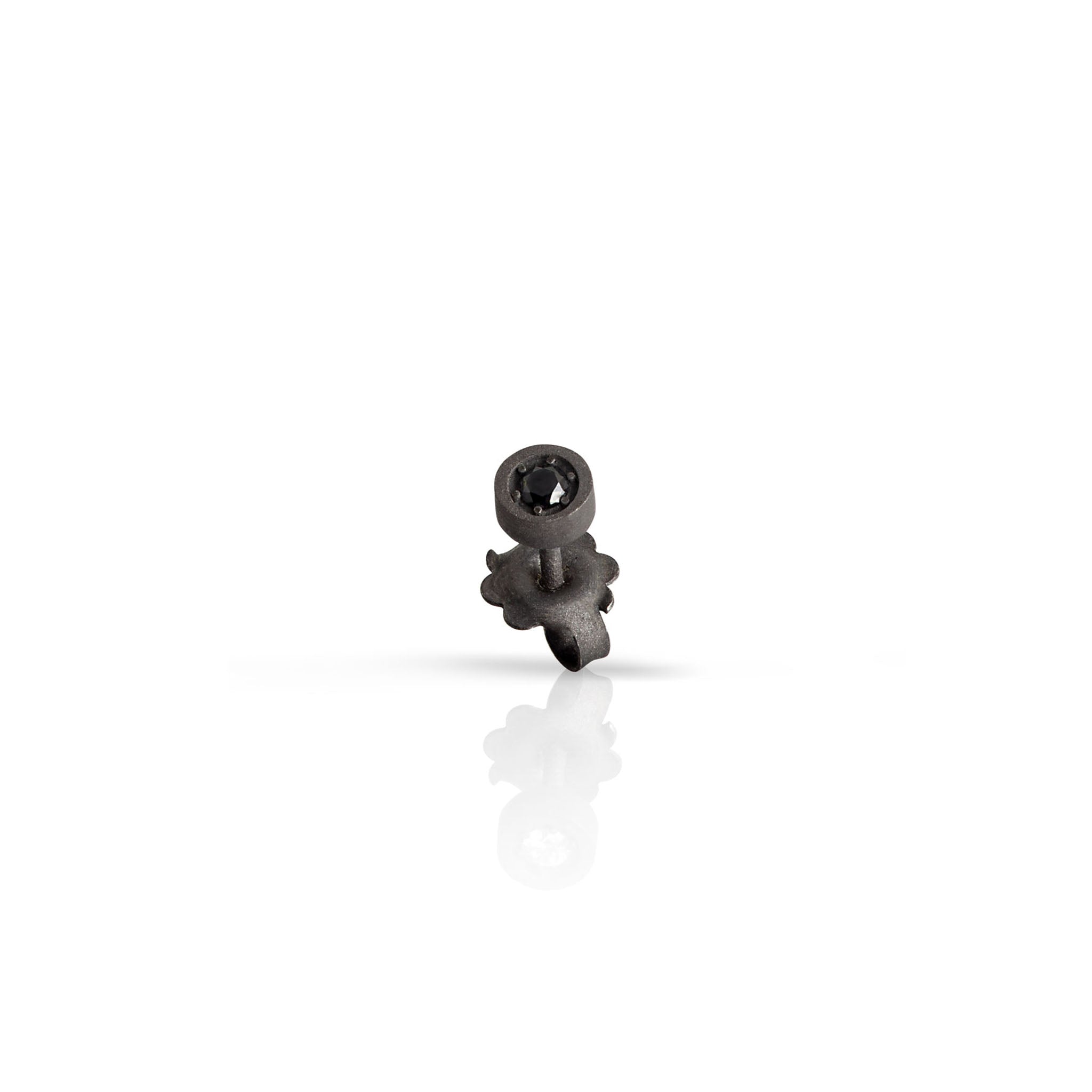 MONO Earring PUNTO LUCE IN Titanium and Diamond BLACK