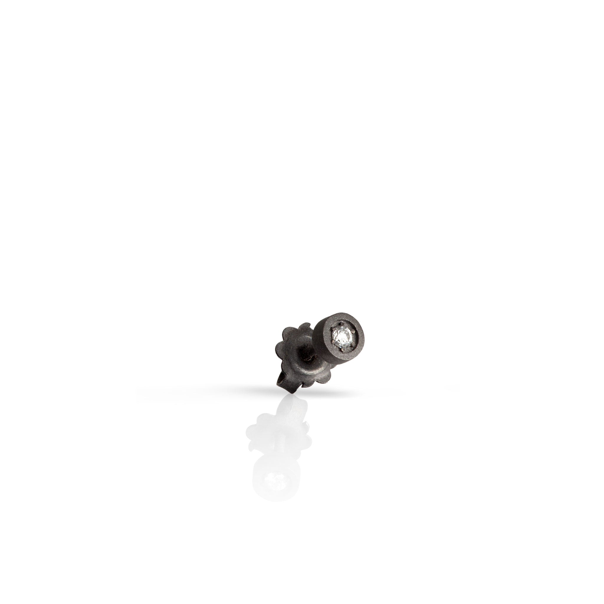 MONO Earring PUNTO LUCE IN Titanium and Diamond WHITE