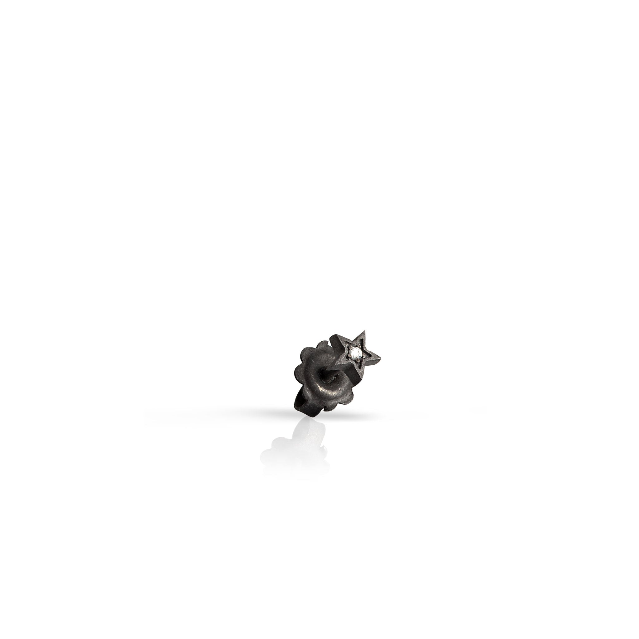 MONO Earring STELLA IN Titanium and Diamond WHITE