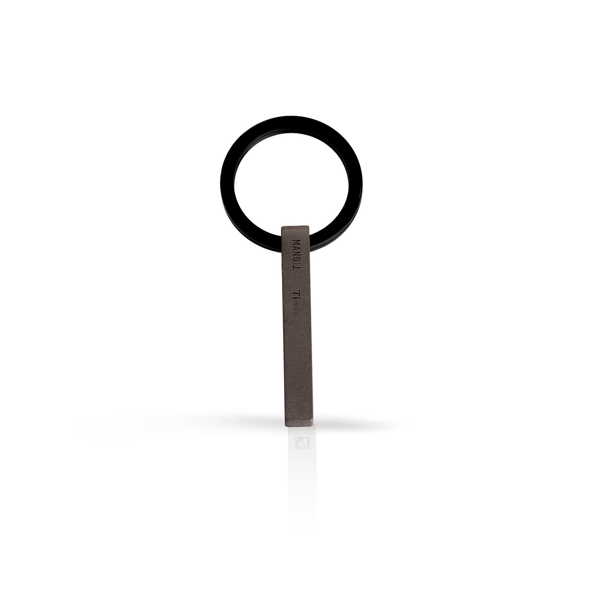 Keychains IN Titanium with BARRETTA and 1 Diamond BLACK by 3 PUNTI