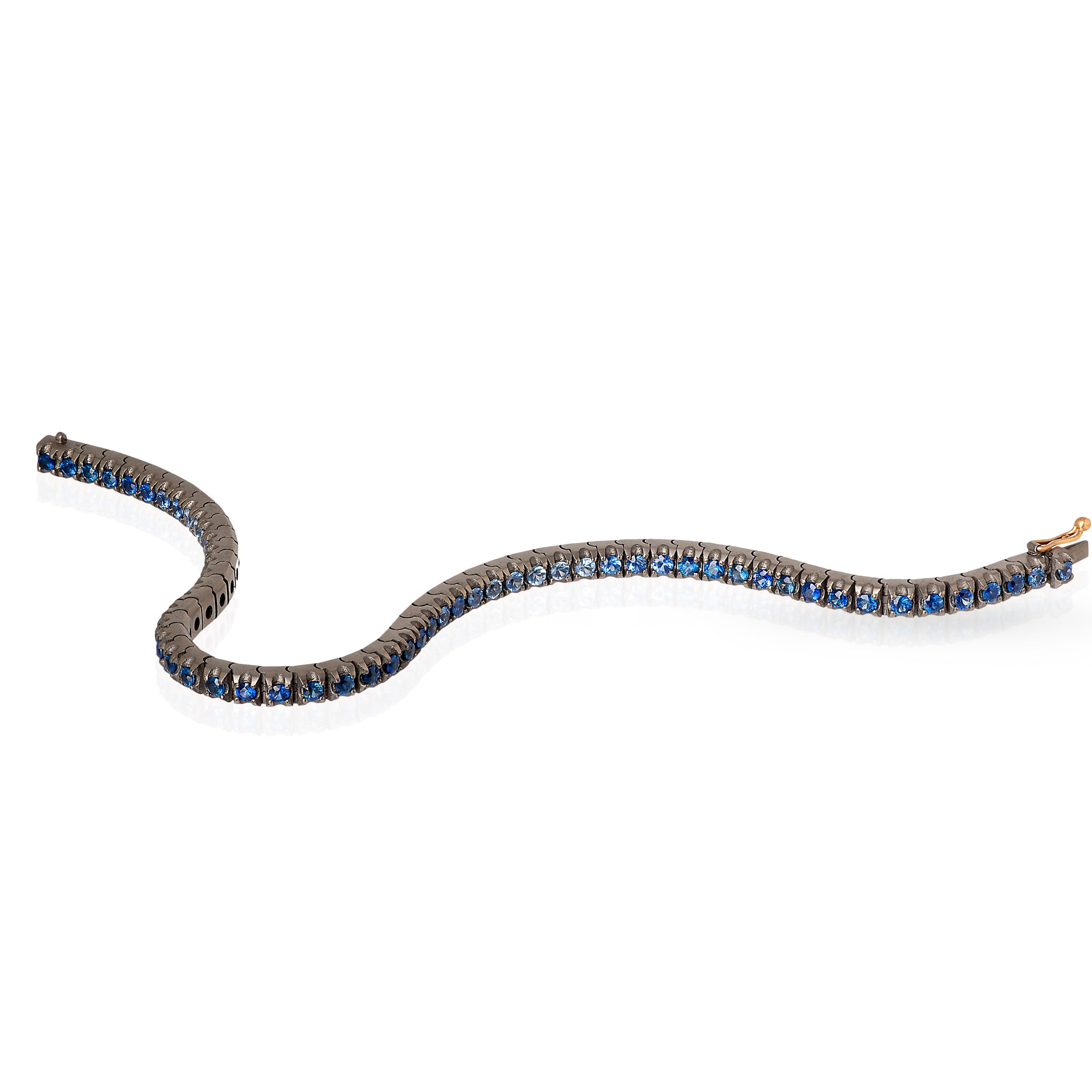 Bracelet TENNIS CLASSICO IN Titanium, Rose Gold 18 KT and ZAFFIRI BLU SFUMATI by 5 PUNTI