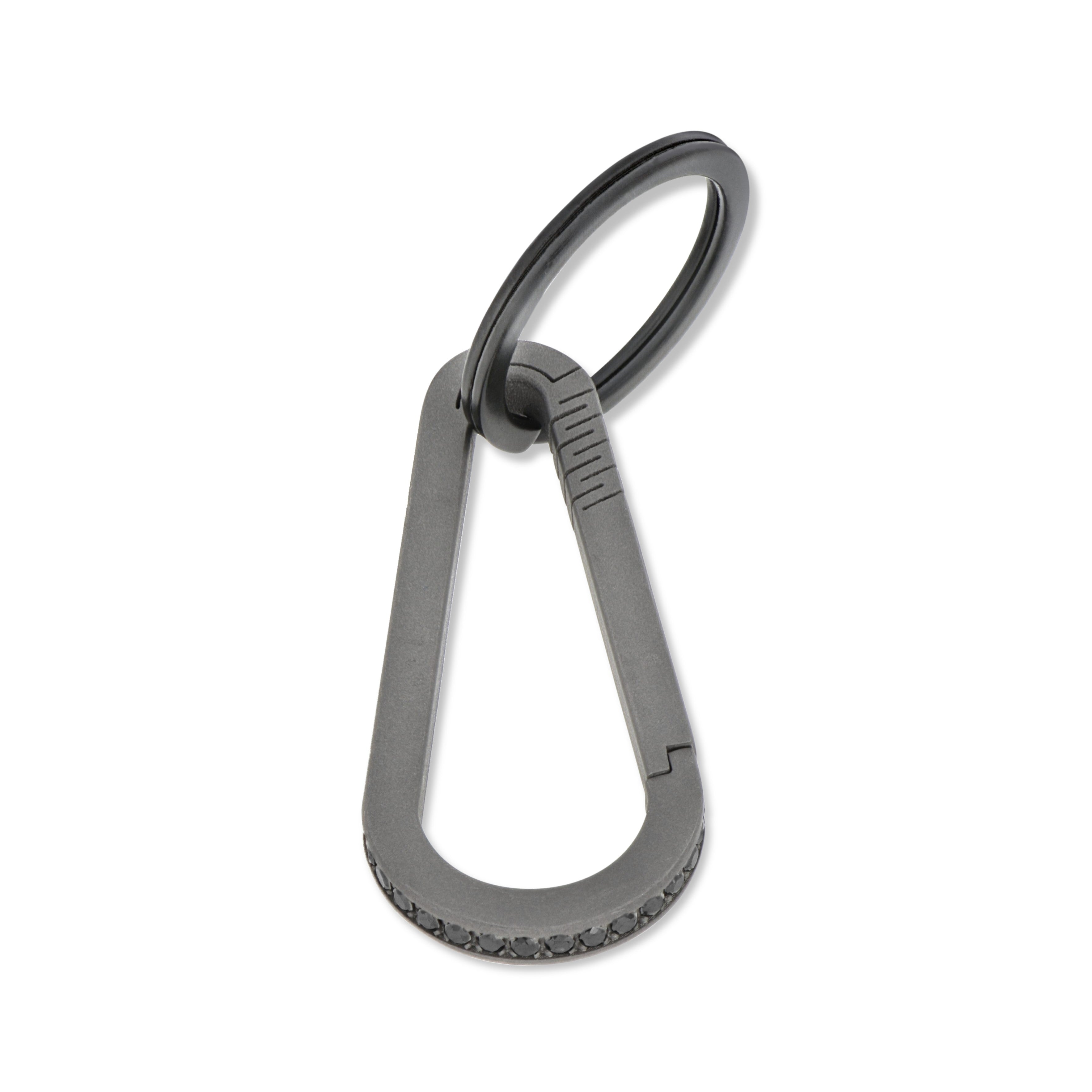 Keychains MOSCHETTONE IN Titanium TUTTO INCASSATO with Diamonds BLACK by 3 PUNTI