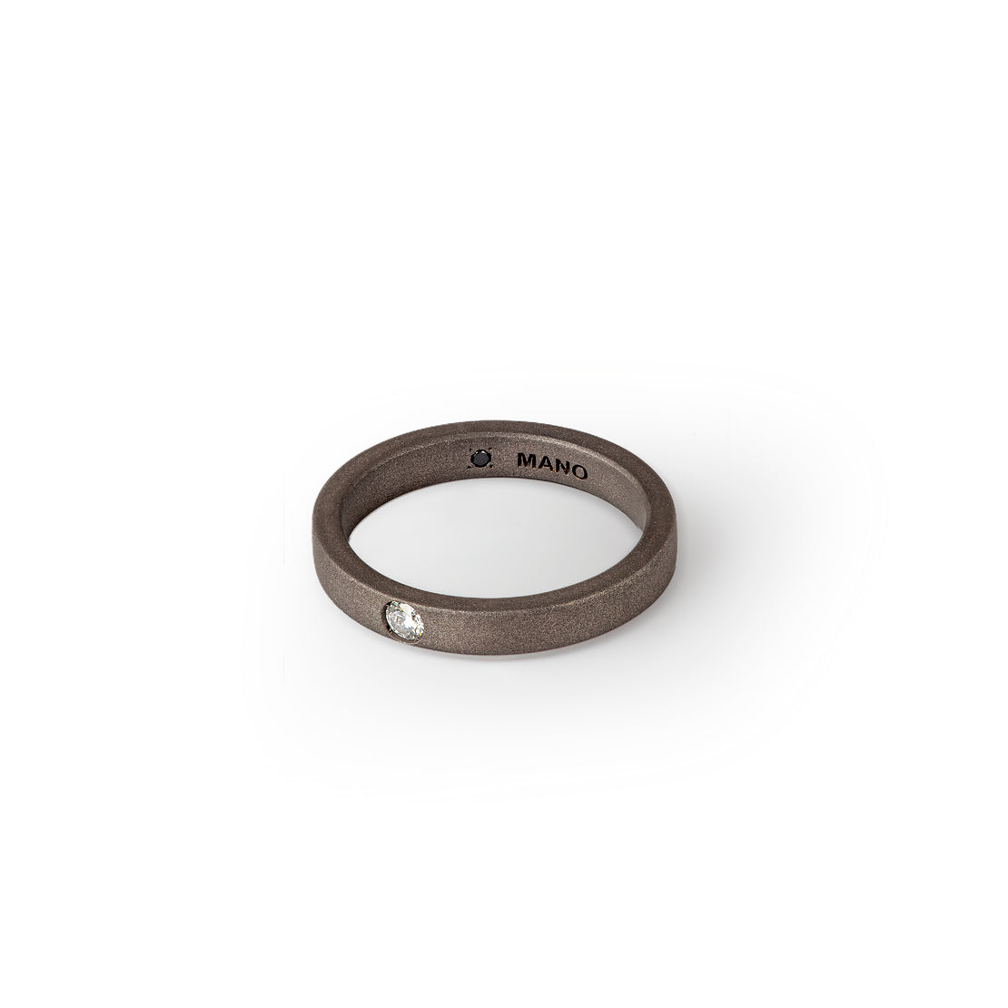 SOLITAIRE HOMME ALLIANCE PLATE EN TITANE AVEC DIAMANT BLANC DE 10 POINTS