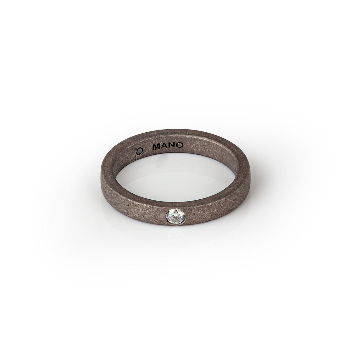 SOLITAIRE HOMME ALLIANCE PLATE EN TITANE AVEC DIAMANT BLANC DE 10 POINTS