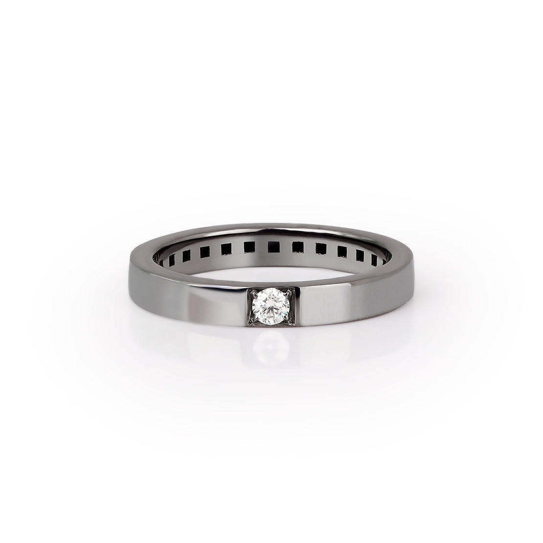 SOLITAIRE 9KT OR BLANC BRUNI AVEC DIAMANT BLANC