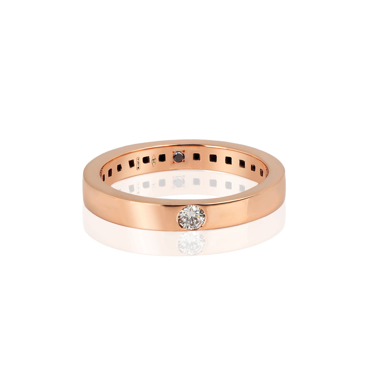 SOLITARIO  ORO ROSSO 9 KT CON DIAMANTE WHITE