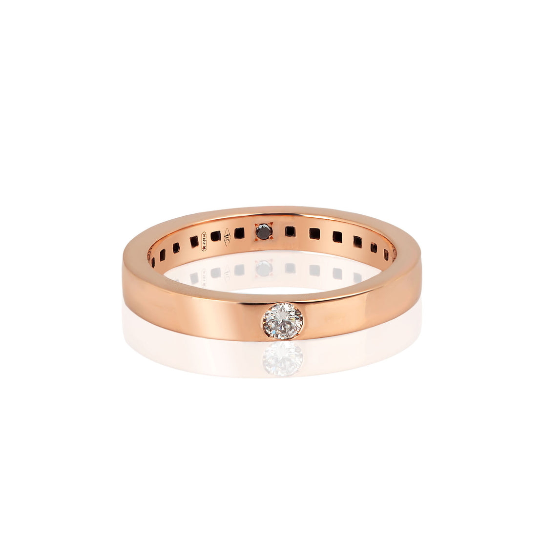 SOLITARIO  ORO ROSSO 9 KT CON DIAMANTE WHITE