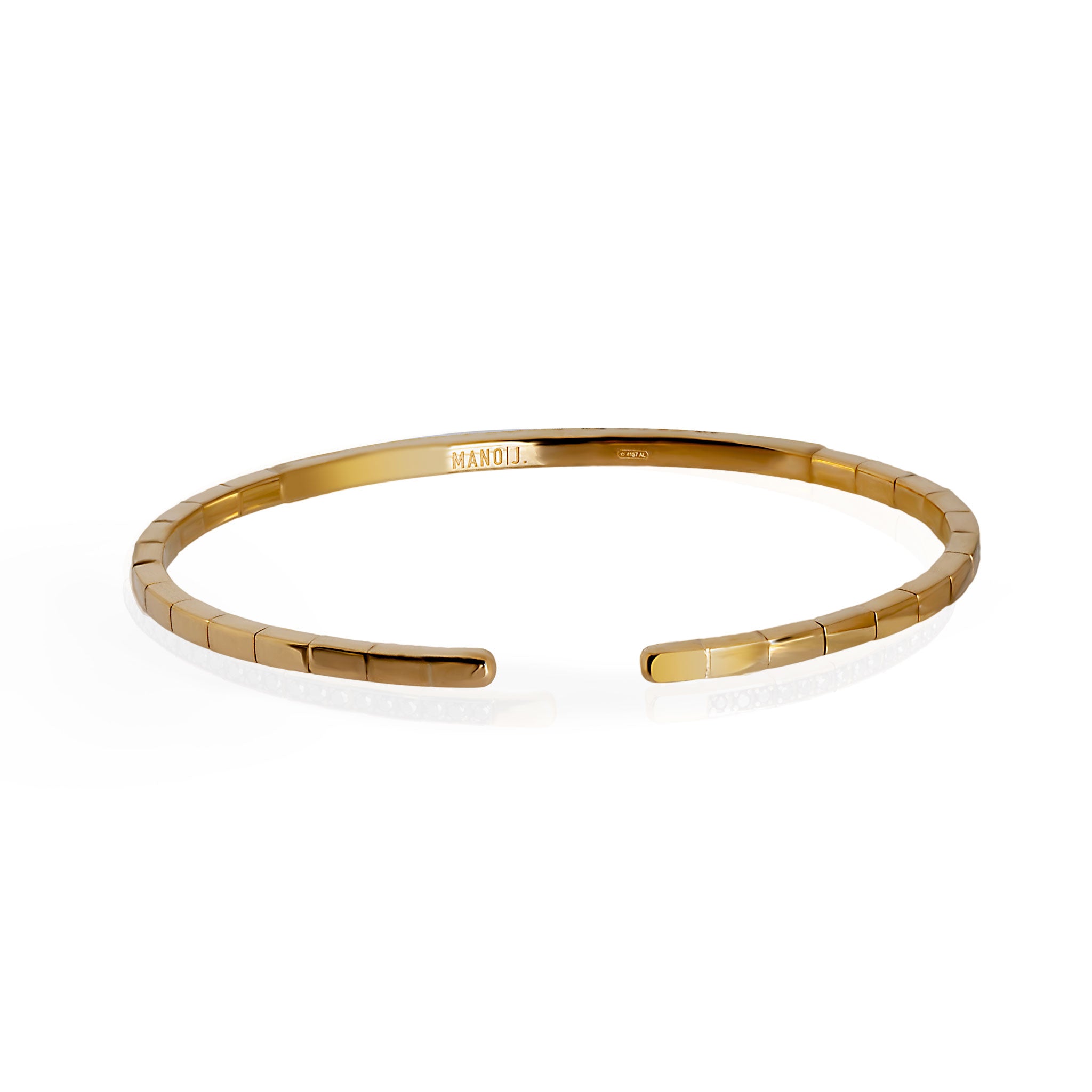 BRACELET À RESSORT EN OR JAUNE 18 KT ET 27 DIAMANTS NOIRS DE 1 POINT