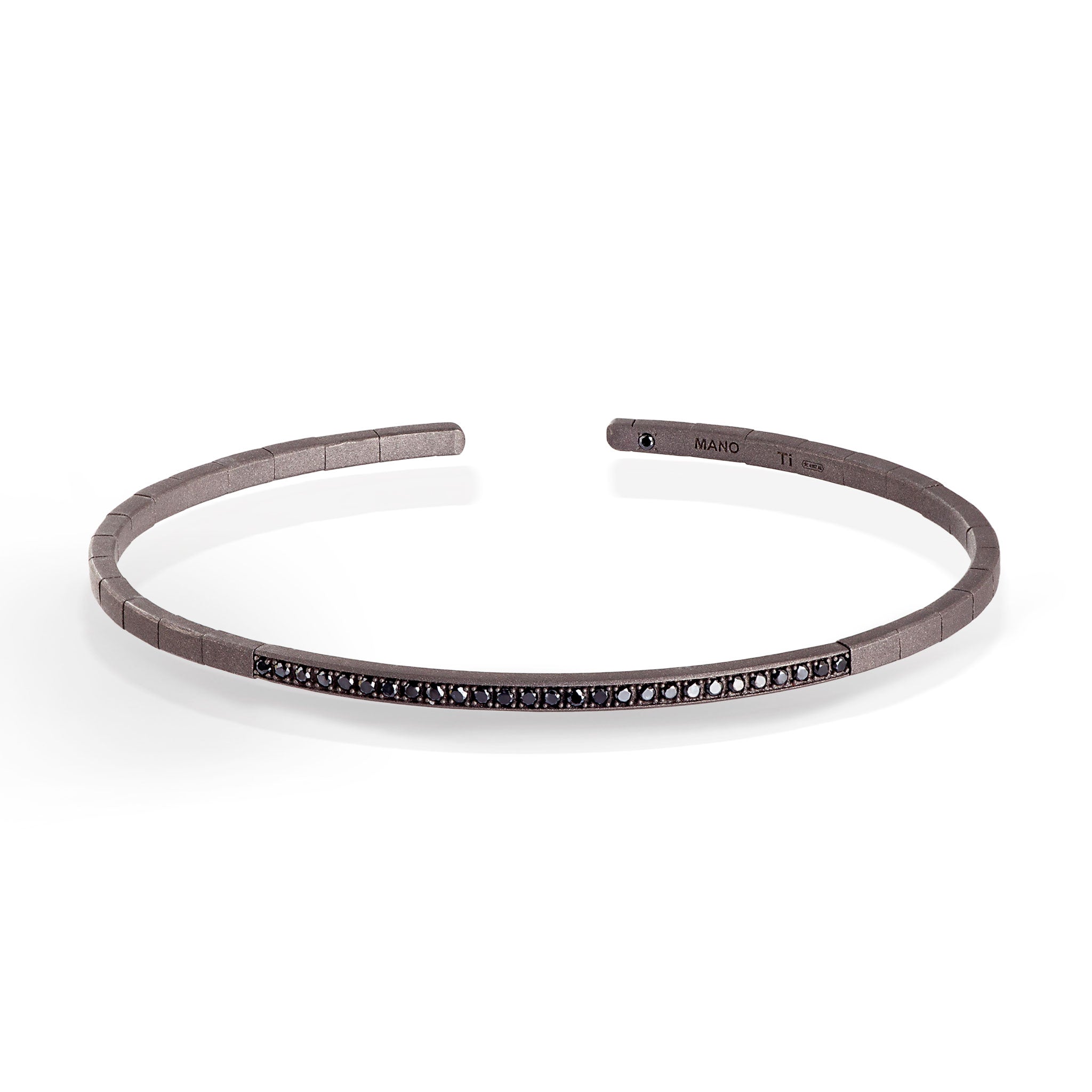 Bracelet A MOLLA IN Titanium and 27 Diamonds BLACK by 1 PUNTO