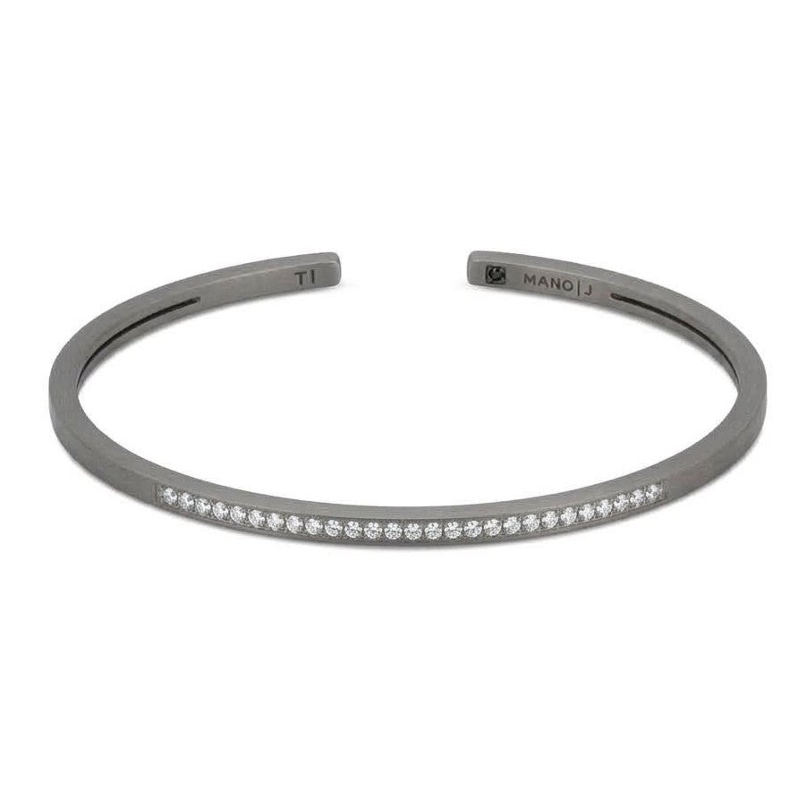 BRACCIALE A MOLLA IN TITANIO E 27 DIAMANTI WHITE DA 1 PUNTO