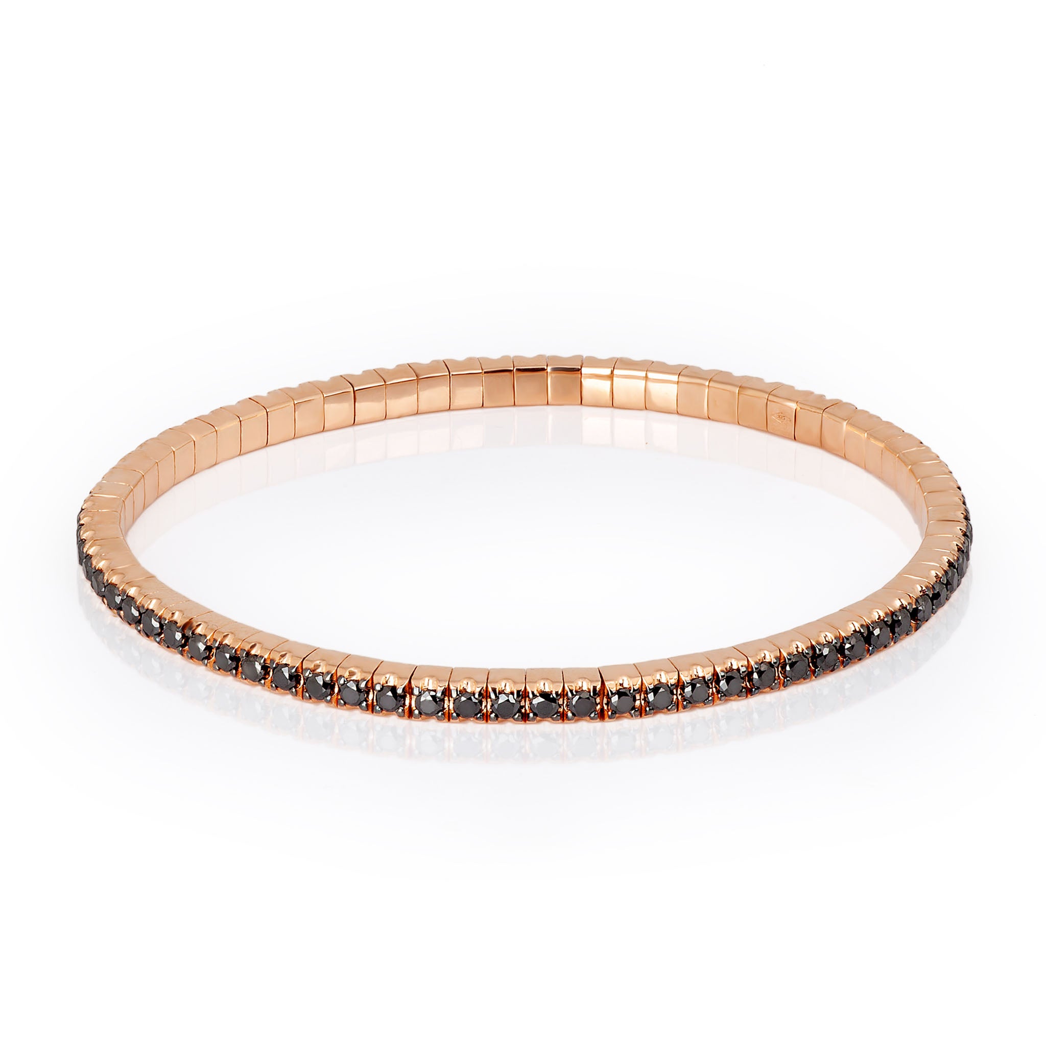 BRACCIALE TENNIS LOOP IN ORO ROSSO 9 KT E DIAMANTI BLACK