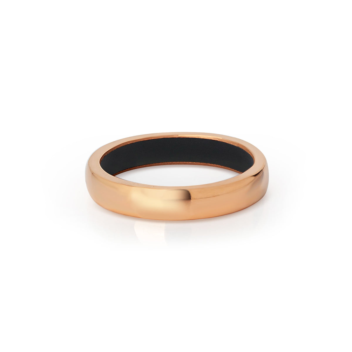 FEDE MATRIMONIALE IN ORO ROSSO 18 KT E INTERNO IN TITANIO NERO