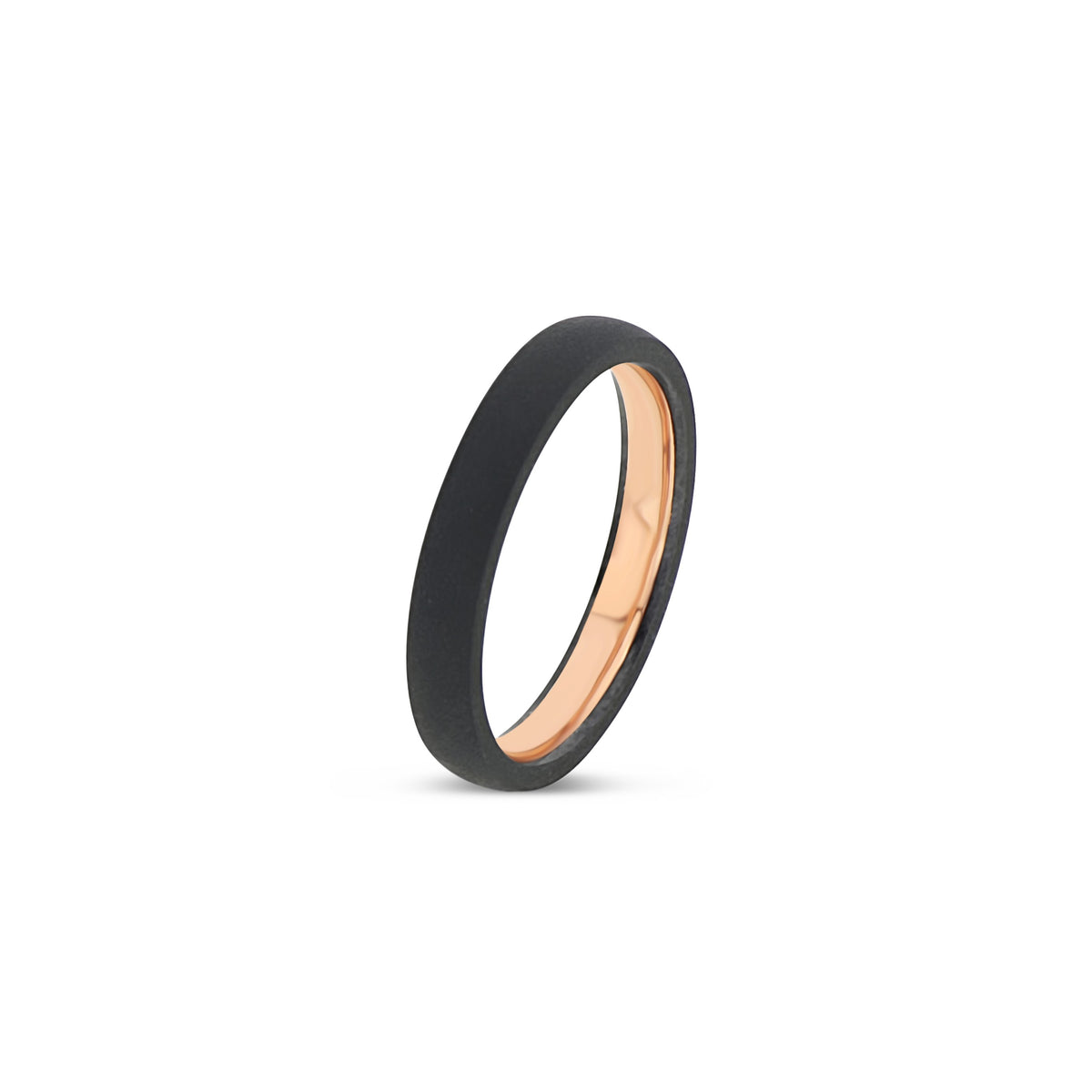 FEDE MATRIMONIALE IN TITANIO NERO E INTERNO IN ORO ROSSO 18 KT