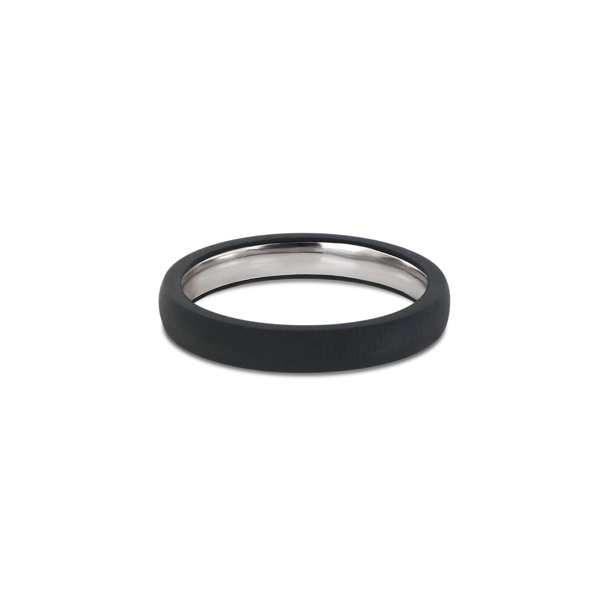 FEDE MATRIMONIALE IN TITANIO NERO E INTERNO IN ORO BIANCO 18 KT