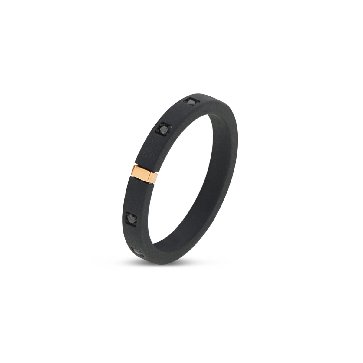 VERETTA IN TITANIO NERO, ORO 18 KT E 10 DIAMANTI BLACK