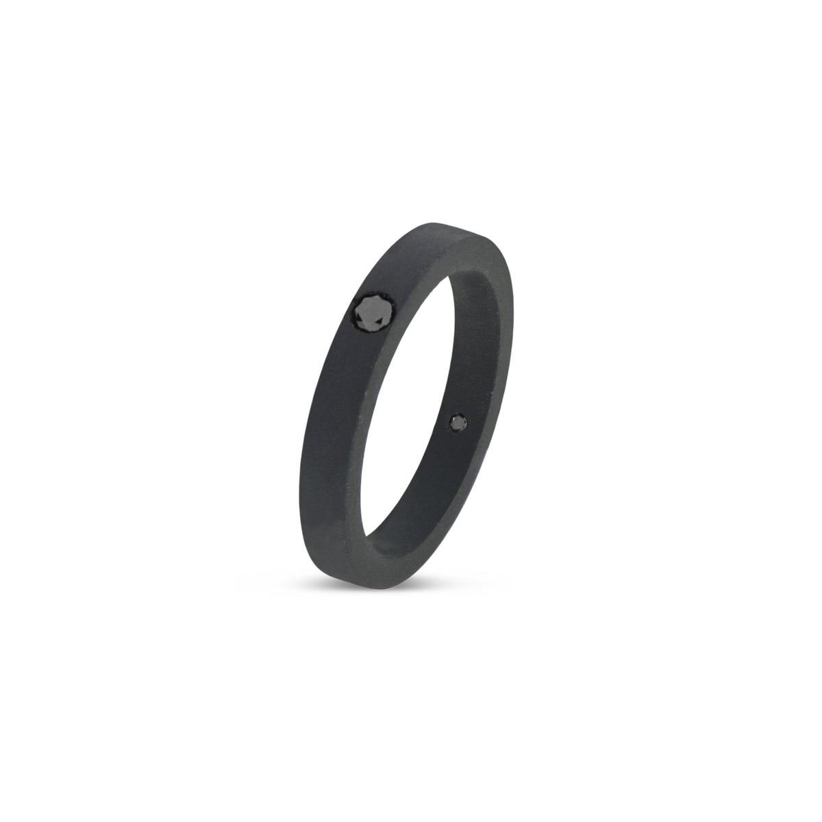 SOLITARIO UOMO IN TITANIO NERO CON DIAMANTE BLACK DA 10 PUNTI