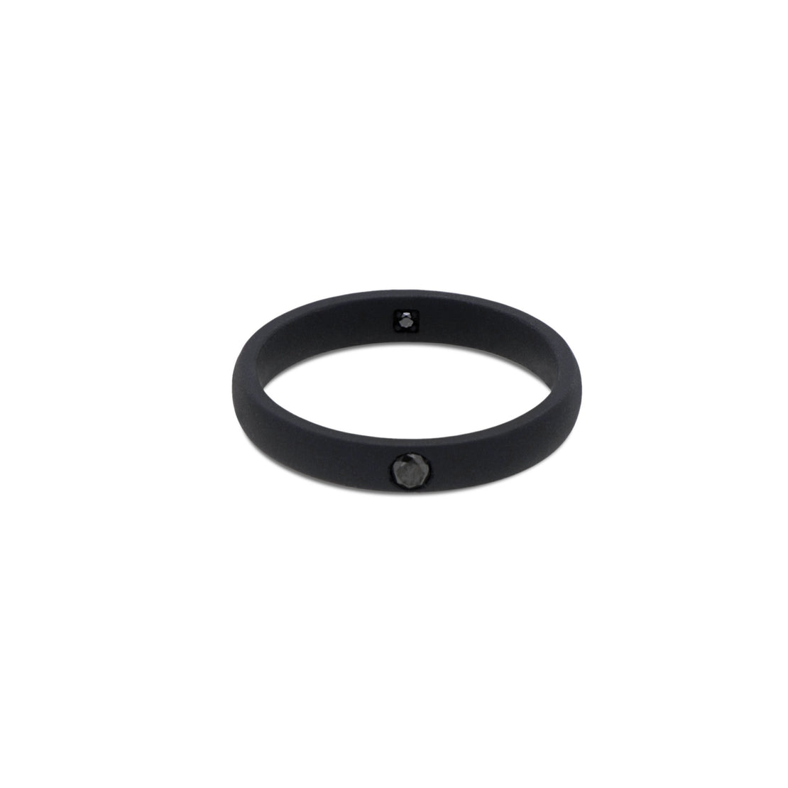 SOLITAIRE HOMME EN TITANE NOIR AVEC DIAMANT NOIR DE 10 POINTS