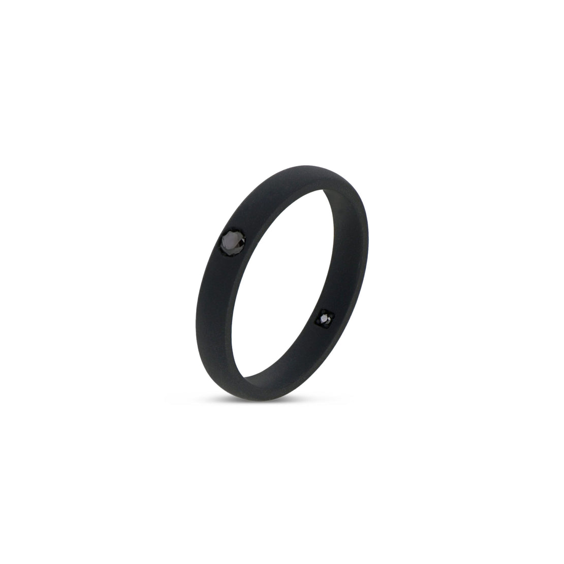 SOLITARIO UOMO IN TITANIO NERO CON DIAMANTE BLACK DA 10 PUNTI