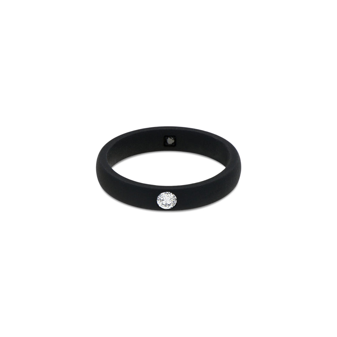 SOLITARIO UOMO IN TITANIO NERO CON DIAMANTE WHITE DA 10 PUNTI