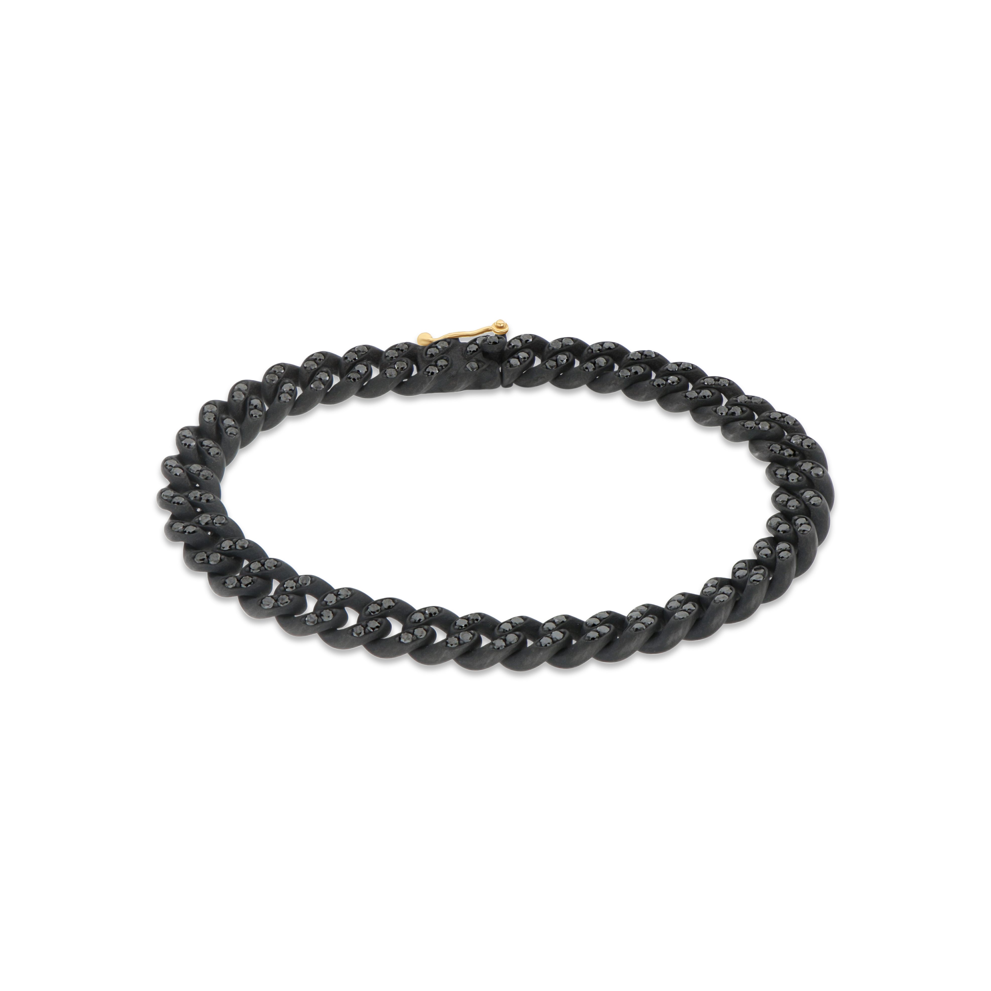 BRACCIALE GROUMETTE IN TITANIO NERO, DIAMANTI BLACK E ORO ROSSO 18KT