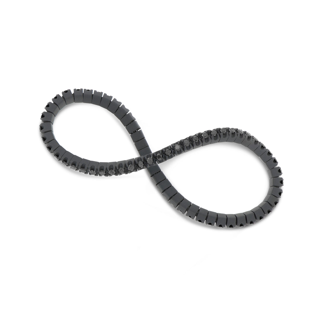 BRACELET TENNIS EN TITANE NOIR ET DIAMANTS NOIRS DE 5 POINTS