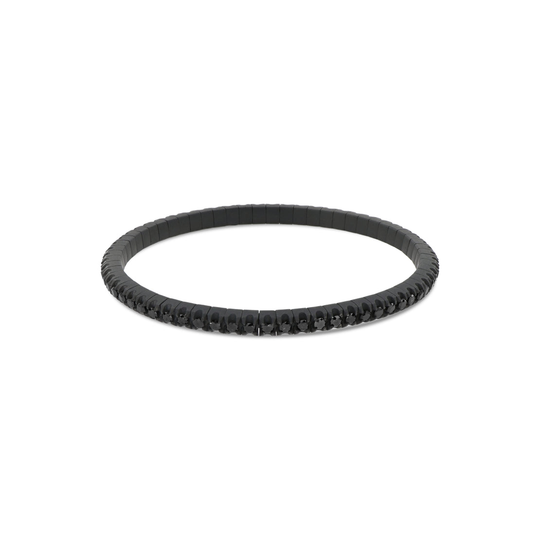 BRACELET TENNIS EN TITANE NOIR ET DIAMANTS NOIRS DE 5 POINTS