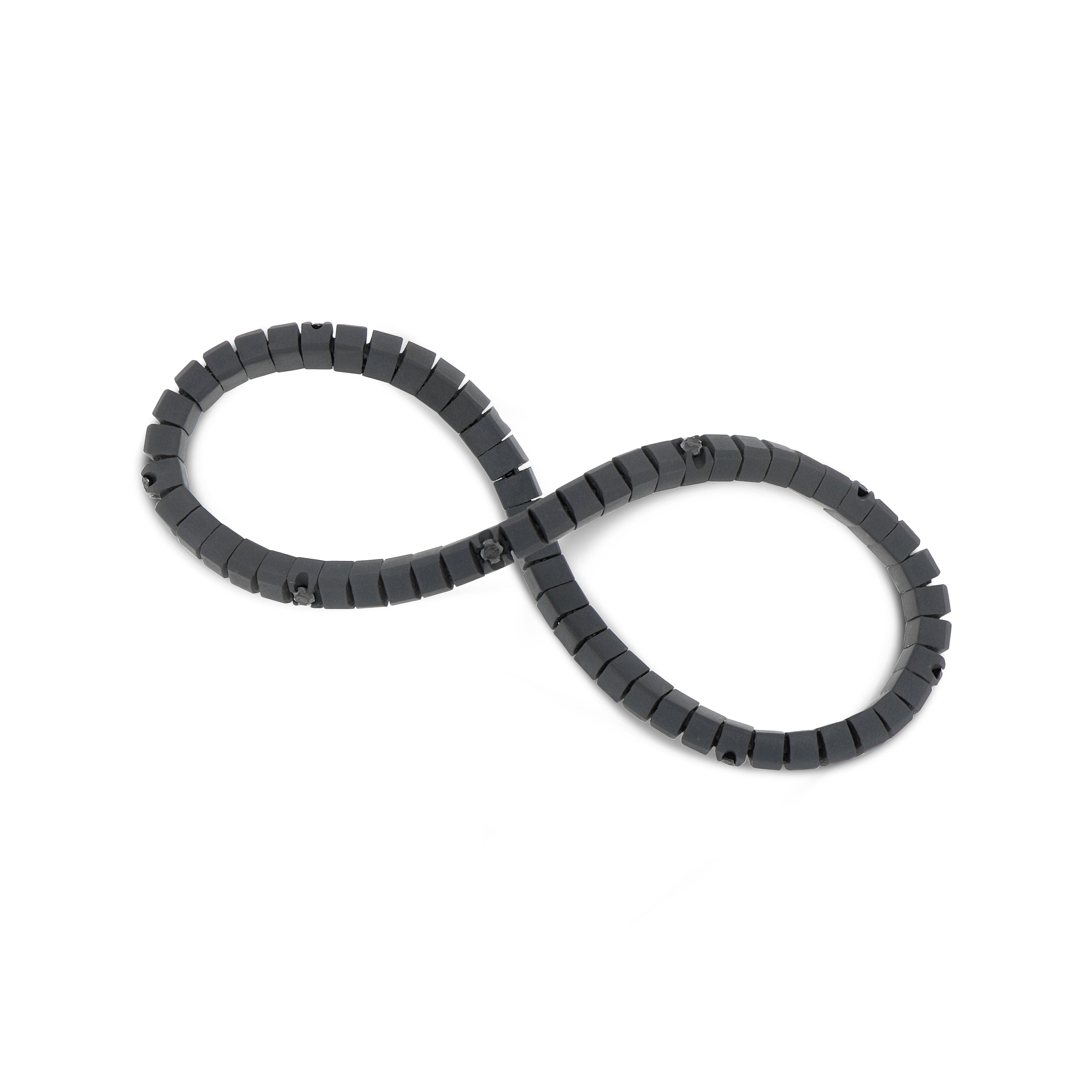 BRACCIALE TENNIS LINEA ELASTICA IN TITANIO NERO E 10 DIAMANTI BLACK DA 5 PUNTI