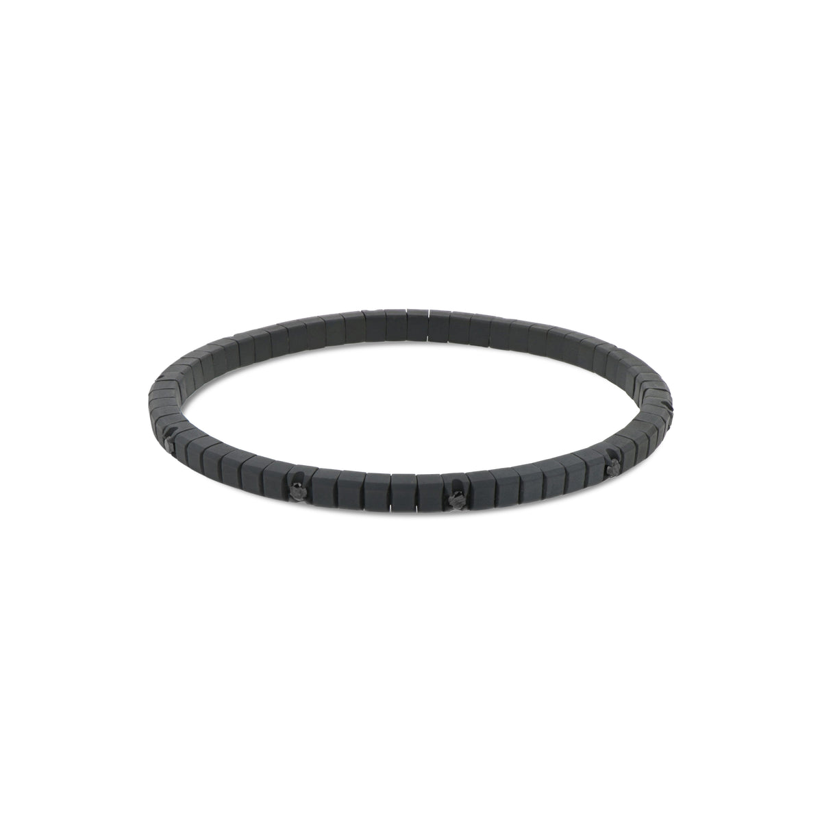 BRACCIALE TENNIS LINEA ELASTICA IN TITANIO NERO E 10 DIAMANTI BLACK DA 5 PUNTI