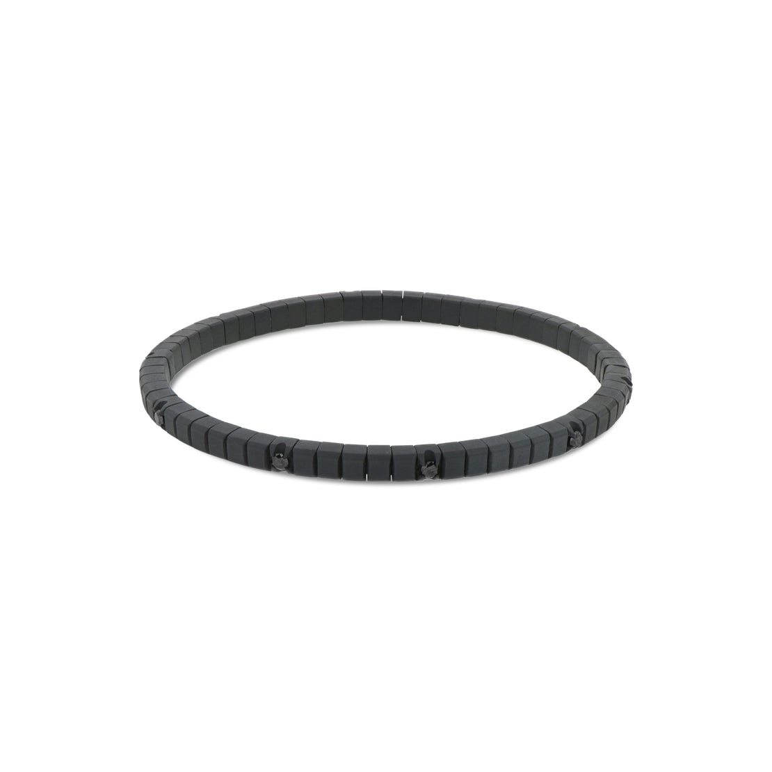 BRACCIALE TENNIS LINEA ELASTICA IN TITANIO NERO E 10 DIAMANTI BLACK DA 5 PUNTI
