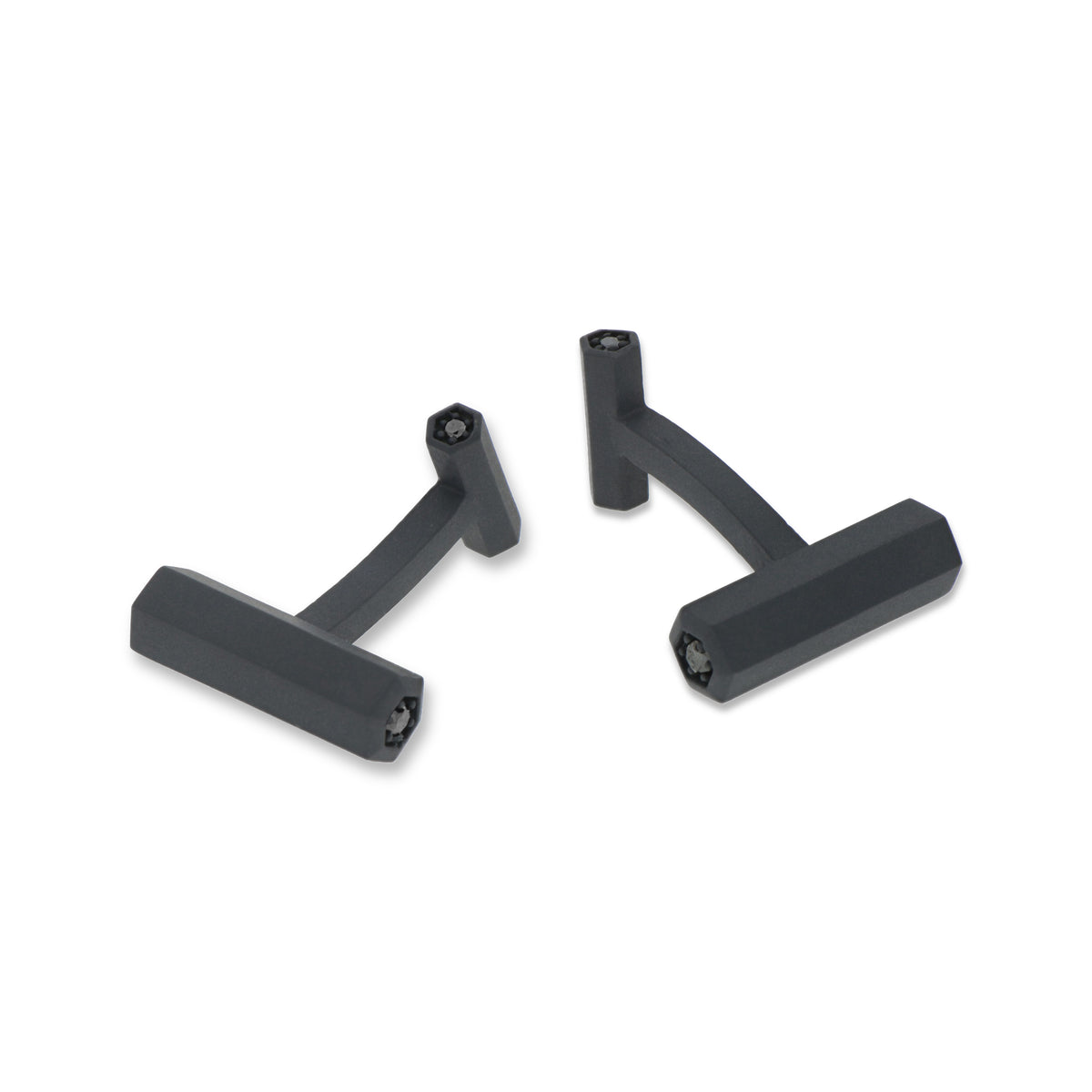 GEMELLI IN TITANIO NERO E DIAMANTI BLACK