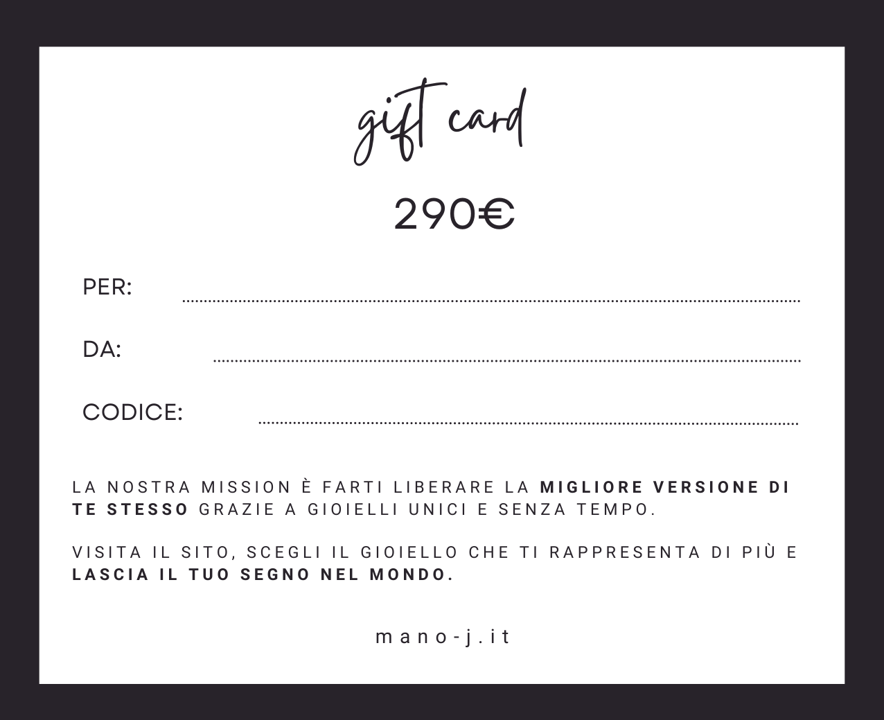 Excellence - Gift voucher €290