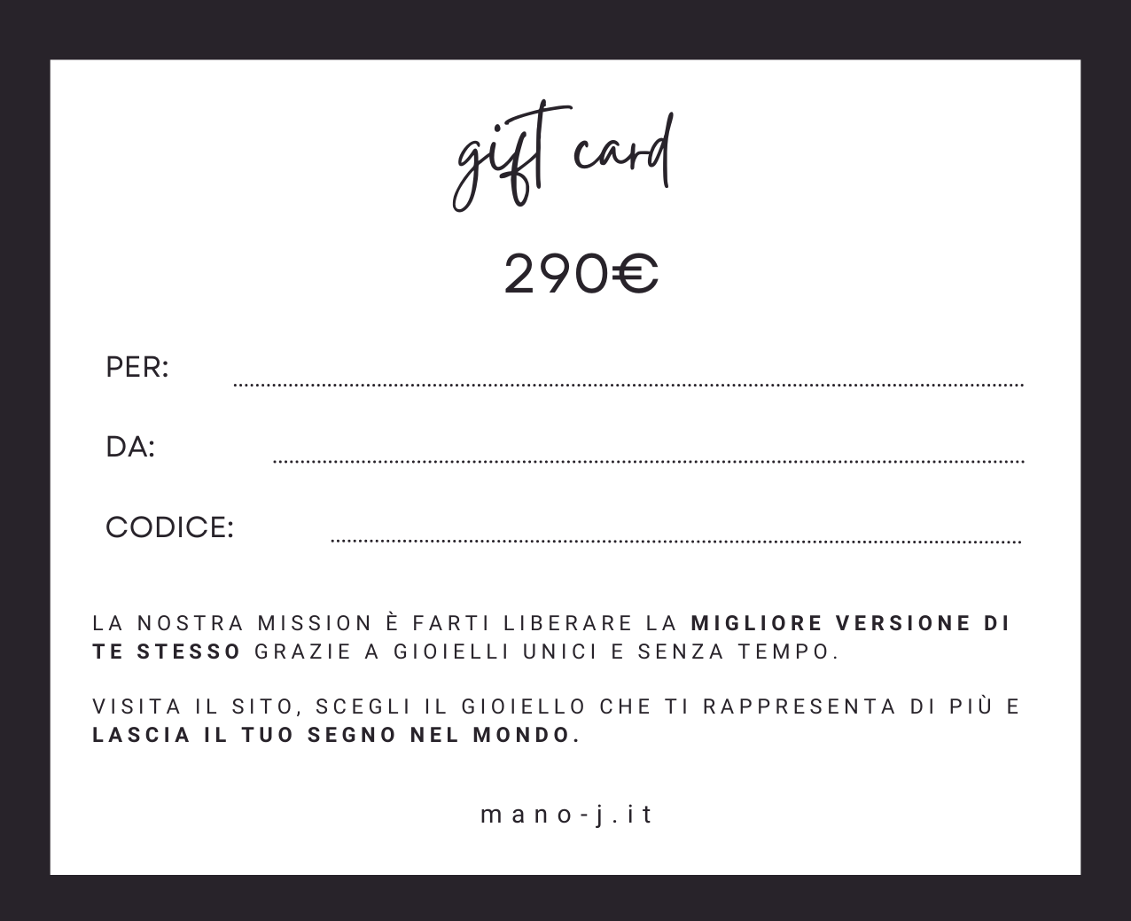 Excellence - Buono regalo 290€